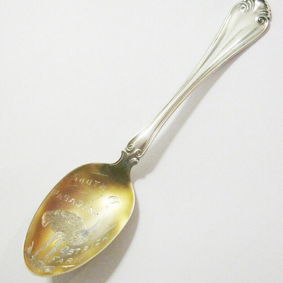 MS Sterling Silver Souvenir Spoon Ostrich Farm South Pasadena California Cawston
