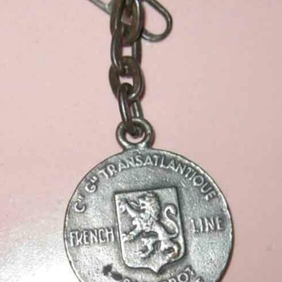 MS Vintage Souvenir Cruise Ship Paquebot De Grasse Lapel Pendant Fob France