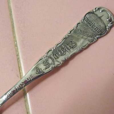 MS RARE 1901 Souvenir Spoon The Angelus Hotel Downtown Los Angeles G.S. Holmes