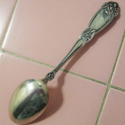 MS Sterling Silver Souvenir Spoon Alvin Mfg Block Cheese Chairs Children Hoop Play