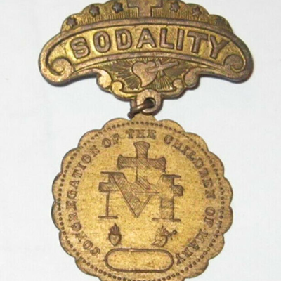 MS 1930 Catholic Church Medal SODALITY Congregation Children of Mary Pray For Us