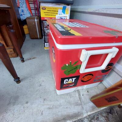 Cooler filled with electrical supplies