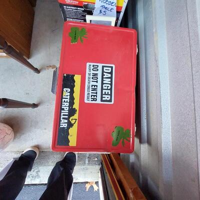 Cooler filled with electrical supplies