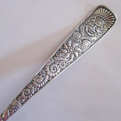 MS 1886 Antique Rogers Bros Assyrian Head 11" Soup Ladle Silverplate