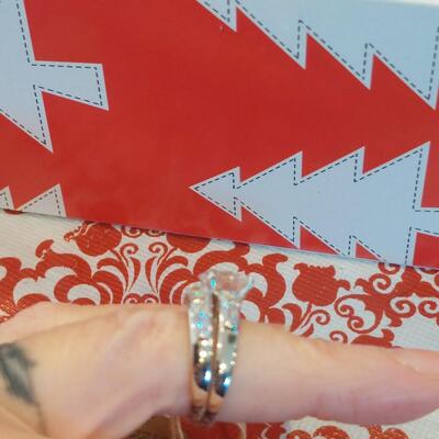 Diamonique Engagement Ring & Band