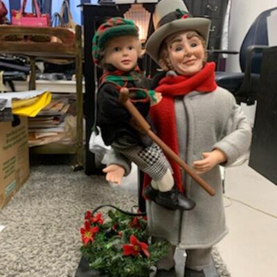 Bob Cratchit & Tiny Tim Animated Decoration