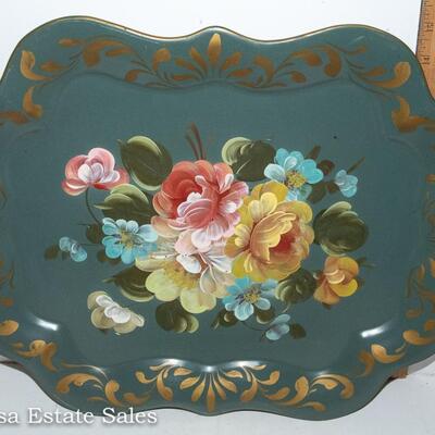 VINTAGE HAND PAINTED TOLE TRAY