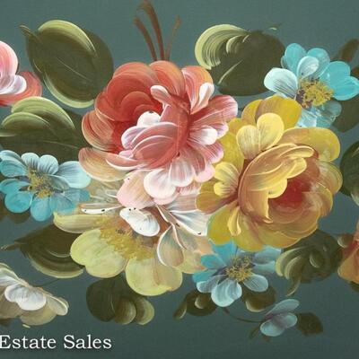 VINTAGE HAND PAINTED TOLE TRAY