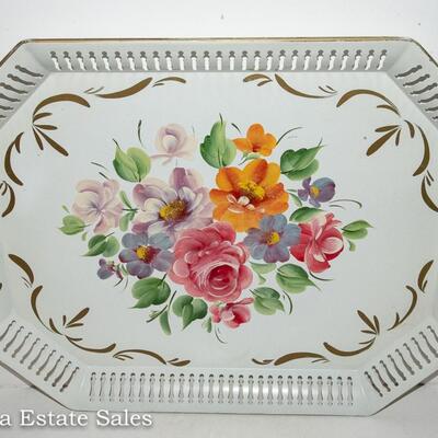 VINTAGE HAND PAINTED TOLE TRAY