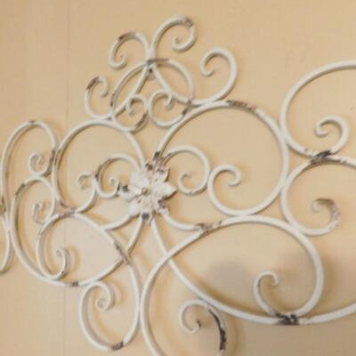 Large Vintage Wrought Iron Fancy Wall Decor 48