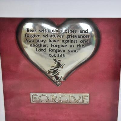 4 Piece Christian Decor, Forgive Heart Wall Decor, Picture of Christ