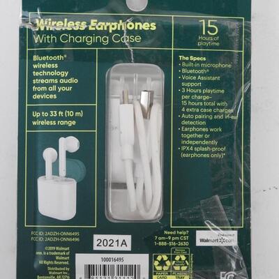 Groove Onn Wireless Earbuds - Used, turns on, fails to connect