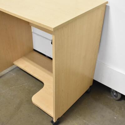 Wooden Desk with Casters