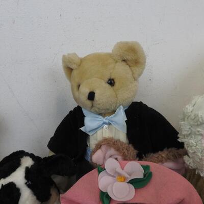 15 pc Stuffed Animal Toys: 4 Bears, 2 Dogs, Duck, Rabbit, Monkey, Giraffe