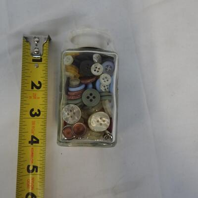 12 Small Bottles of Different Buttons