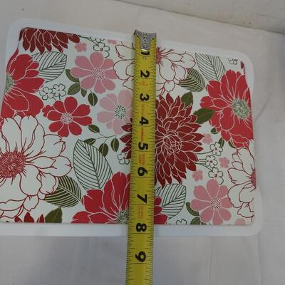 4 Plastic Containers with Lids, Pink & Green Floral, Needs Cleaning