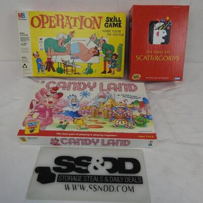 3 pc Board Games: Operation, Scattergories, Candy Land