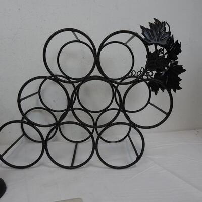 3 pc Home/Kitchen: Ice Bucket, Wine Rack, Dinner Bell