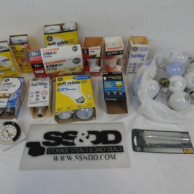 30+ Lightbulbs, Various Sizes & Wattage