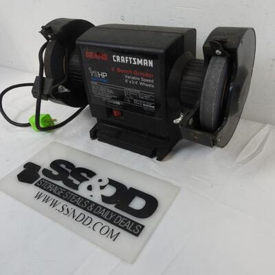 Sears Craftsman 6" Bench Grinder 1/2 HP Electronic - Works