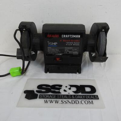 Sears Craftsman 6" Bench Grinder 1/2 HP Electronic - Works