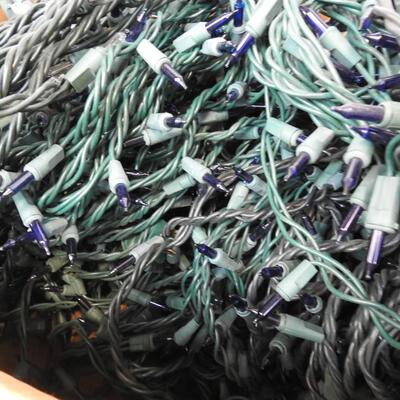 Blue Christmas Lights, Approx 15 Strands - WORK