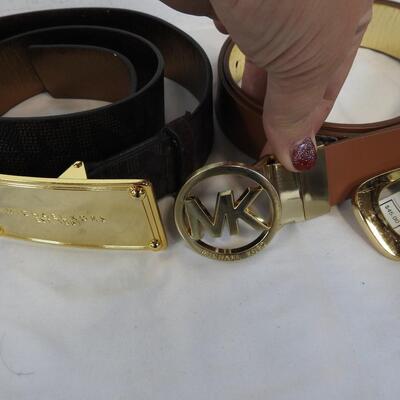 10 pc Belts Lot: 8 Michael Kors Belts: Red, Orange, Gray, Black, Brown