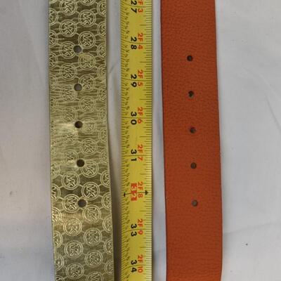 10 pc Belts Lot: 8 Michael Kors Belts: Red, Orange, Gray, Black, Brown