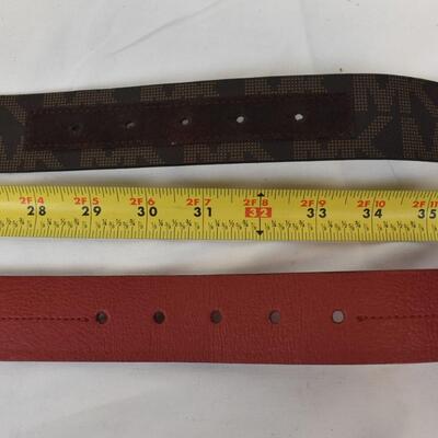 10 pc Belts Lot: 8 Michael Kors Belts: Red, Orange, Gray, Black, Brown