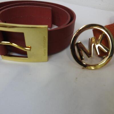 10 pc Belts Lot: 8 Michael Kors Belts: Red, Orange, Gray, Black, Brown