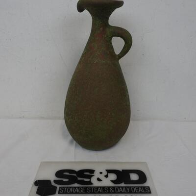 Decorative Vase/Pitcher/Jug Green/Brown/Orange w/ Small Handle
