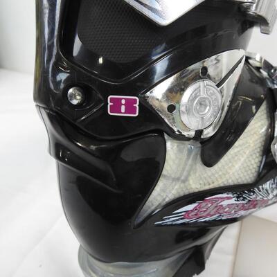 Tecnica Ski Boots, Black/Silver/Pink/White with Soft Lining. Size 8. "245/286mm"