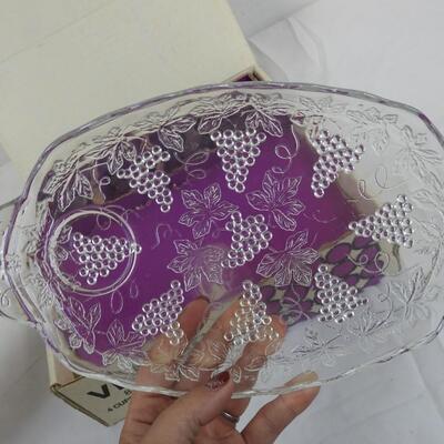 Anchor Hocking Vintage 8 pc Glass Snack Set: 4 Plates & 4 Cups