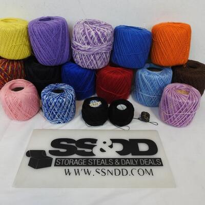 17 Skeins/Ball of Thread by DMC/J&P Coats, etc. Various Colors & Sizes
