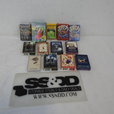13 Decks of Cards: Harry Potter, Fairy Queen, Edible Wild Foods, etc