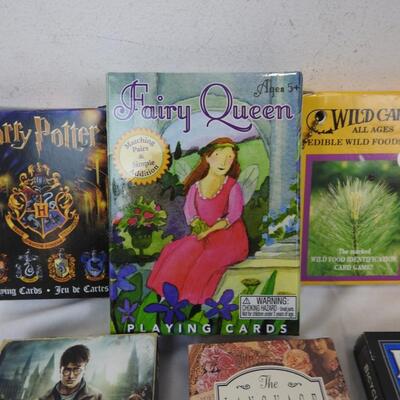 13 Decks of Cards: Harry Potter, Fairy Queen, Edible Wild Foods, etc