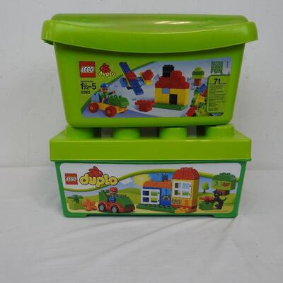 2 Boxes of LEGO Duplo, 1 Box of MEGA BLOCKS