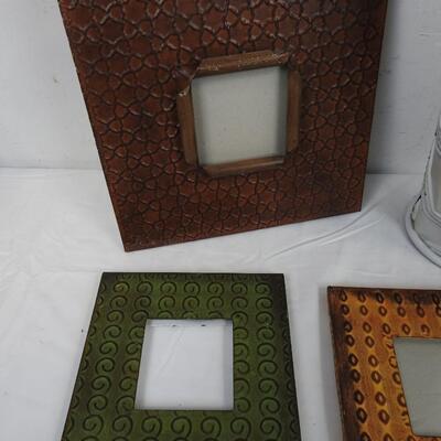 6 pc Metal Decor: 5 Frames & 1 Planter/Vase