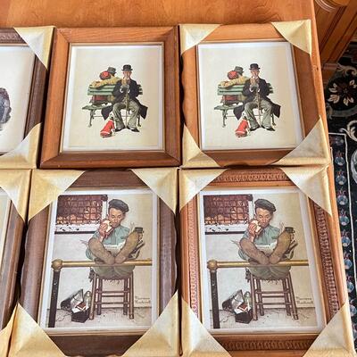 Twelve Norman Rockwell Prints with Wooden Frames (K - SS)