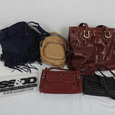 Lot of 5 Purses/Wallets, Wild Fable Tan Bag, Blue and Red Purse