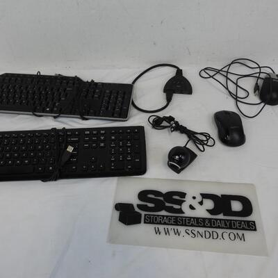 6 pc Electronics, Keyboards, Wireless Mouse, Webcam, HDMI Splitter