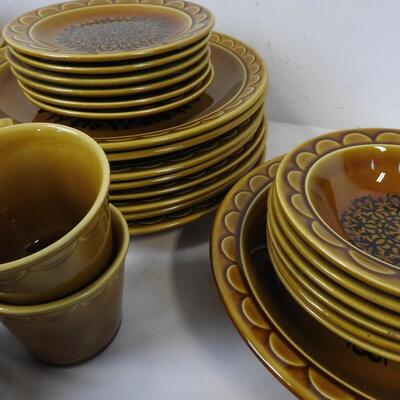 Coventry Castilian Genuine Stoneware Dishes, Large & Small Plates, Teapot, Mugs