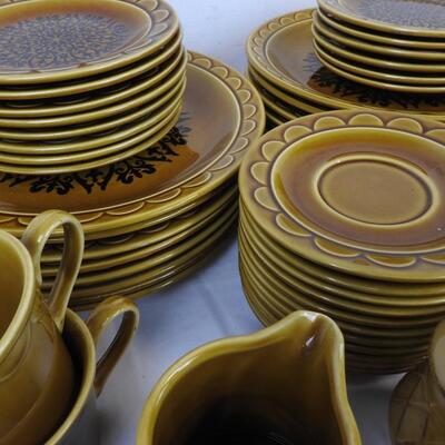 Coventry Castilian Genuine Stoneware Dishes, Large & Small Plates, Teapot, Mugs