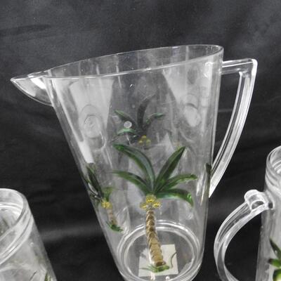 3 Crystal Palm Frosty Mug with Water Inside, Large Crystal Palm Pitcher