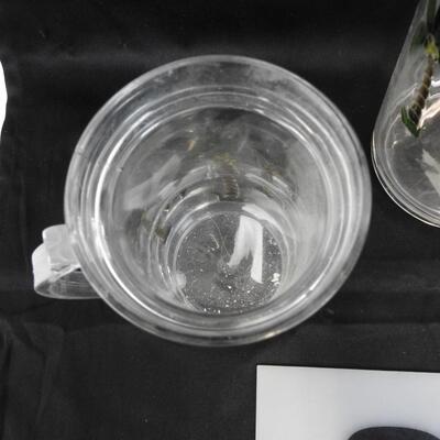 3 Crystal Palm Frosty Mug with Water Inside, Large Crystal Palm Pitcher
