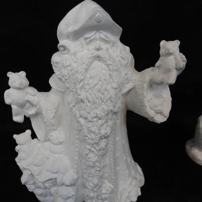 3 pc Ceramics, Old World Santa, Snowman, Reindeer