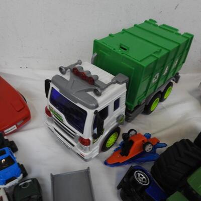 Lot toy Cars, Hot Wheels, Recycling Car, Tractor