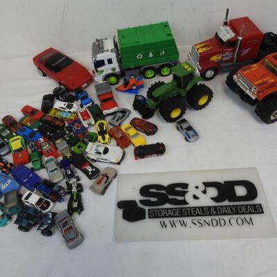 Lot toy Cars, Hot Wheels, Recycling Car, Tractor