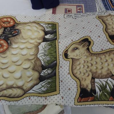 Assorted Fabrics, Duck Panel and Sheep Panels,