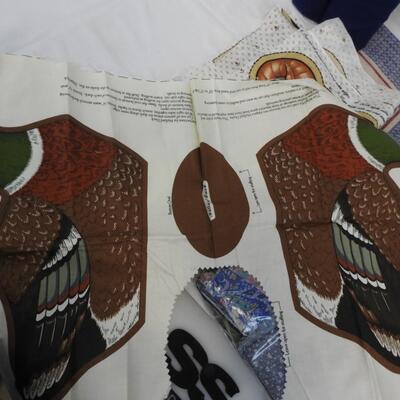 Assorted Fabrics, Duck Panel and Sheep Panels,